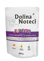 DOLINA NOTECI PREMIUM JUNIOR BOGATA W WĄTRÓBKĘ Z KRÓLIKA saszetka dla szczeniąt