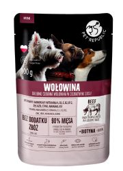 PET REPUBLIC MOKRA KARMA DLA PSÓW RAS MAŁYCH z siekaną wołowiną