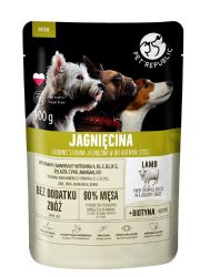 PET REPUBLIC MOKRA KARMA DLA PSÓW RAS MAŁYCH z siekaną jagnięciną