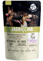 PET REPUBLIC MOKRA KARMA DLA PSÓW ŚREDNICH I DUŻYCH RAS - DROBNO SIEKANA JAGNIĘCINA