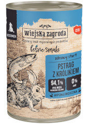 WIEJSKA ZAGRODA KARMA DLA SZCZENIAKA leśne smaki pstrąg z królikiem dostępne do wyczerpania zapasów