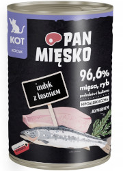 PAN MIĘSKO MOKRA KARMA DLA KOCIĄT indyk z łososiem