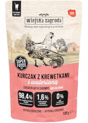 WIEJSKA ZAGRODA KARMA DLA KOTA kurczak z krewetkami i walerianą
