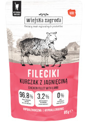 WIEJSKA ZAGRODA KARMA DLA KOTA fileciki kurczak z jagnięciną