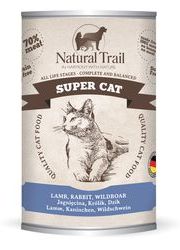 NATURAL TRAIL SUPER CAT MOKRA KARMA DLA KOTA z jagnięciną, królikiem i dzikiem