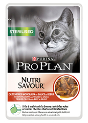 PRO PLAN CAT NUTRISAVOUR STERILISED Z WOŁOWINĄ