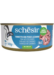 SCHESIR CAT MOKRA KARMA DLA KOTA tuńczyk z sardynkami w galaretce