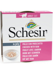SCHESIR CAT MOKRA KARMA DLA KOTA filety z kurczaka z szynką w galaretce