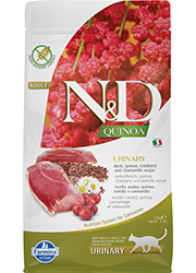 FARMINA ND QUINOA URINARY KARMA DLA KOTA kaczka z komosą, żurawiną i rumiankiem