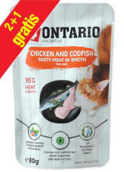 ONTARIO KARMA DLA KOTA saszetki z kurczakiem i dorszem w rosole