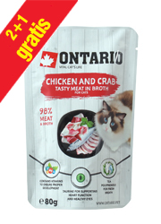ONTARIO KARMA DLA KOTA saszetki z kurczakiem i krabem w rosole