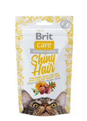 BRIT CARE CAT SNACK SHINY HAIR PRZYSMAK DLA KOTA - na piękną sierść