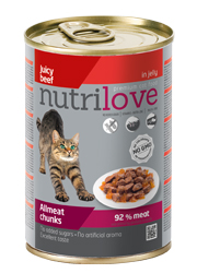NUTRILOVE PREMIUM MOKRA KARMA DLA KOTA - z wołowiną w galaretce NUTRILOVE PREMIUM MOKRA KARMA DLA KOTA - z wołowiną w galaretce