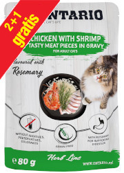 ONTARIO HERB LINE KARMA DLA KOTA z kurczakiem, krewetkami, ryżem i rozmarynem