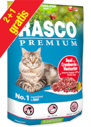 RASCO PREMIUM CAT STERILISED KARMA DLA KOTA - z wołowiną żurawiną i nasturcją