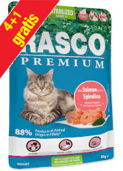 RASCO PREMIUM STERILISED KARMA DLA KOTA - łosoś i spirulina fileciki w sosie