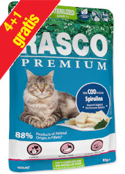 RASCO PREMIUM STERILISED KARMA DLA KOTA - dorsz i spirulina fileciki w sosie