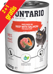 ONTARIO PATE MOKRA KARMA DLA KOTA - wołowina i łosoś ze spiruliną