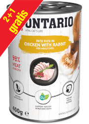ONTARIO PATE MOKRA KARMA DLA KOTA - kurczak i królik z żurawiną