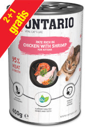 ONTARIO PATE MOKRA KARMA DLA KOCIĄT - kurczak i krewetki z rokitnikiem