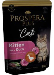 PROSPERA PLUS KITTEN MOKRA KARMA DLA KOTA z kaczką i zieloną fasolką