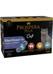 PROSPERA PLUS STERILIZED MOKRA KARMA DLA KOTA mix 4 smaków