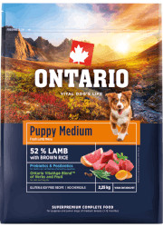 ONTARIO PUPPY MEDIUM LAMB AND BROWN RICE KARMA HYPOALERGICZNA DLA SZCZENIĄT RAS ŚREDNICH