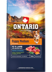 ONTARIO PUPPY MEDIUM LAMB AND BROWN RICE KARMA HYPOALERGICZNA DLA SZCZENIĄT RAS ŚREDNICH