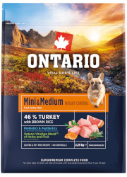 ONTARIO MINI and MEDIUM WEIGHT CONTROL TURKEY and BROWN RICE