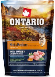 ONTARIO MINI and MEDIUM WEIGHT CONTROL TURKEY and BROWN RICE
