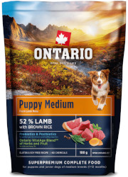 ONTARIO PUPPY MEDIUM LAMB AND BROWN RICE KARMA HYPOALERGICZNA DLA SZCZENIĄT RAS ŚREDNICH