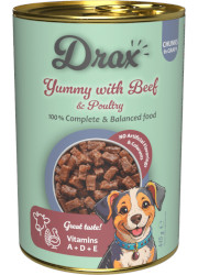 DRAX ADULT DOG MOKRA KARMA DLA PSA z wołowiną i kurczakiem DRAX ADULT DOG MOKRA KARMA DLA PSA z wołowiną i kurczakiem