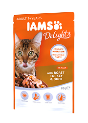 IAMS CAT DELIGHTS MOKRA KARMA DLA KOTA - z indykiem i kaczką