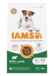 IAMS FOR VITALITY ADULT SMALL / MEDIUM KARMA DLA PSA z jagnięciną