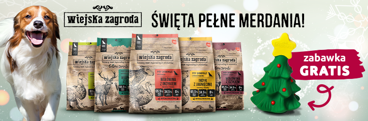 wiejska zagroda pies+zabawka kat suche