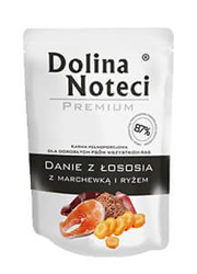 DOLINA NOTECI PREMIUM DANIE Z ŁOSOSIA Z MARCHEWKĄ I RYŻEM saszetka dla psa