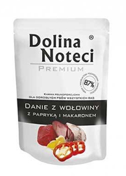 DOLINA NOTECI PREMIUM DANIE Z WOŁOWINY Z PAPRYKĄ I MAKARONEM saszetka dla psa