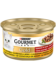 GOURMET GOLD MOKRA KARMA DLA KOTA z kurczakiem i wątróbką