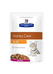 HILLS PRESCRIPTION DIET FELINE KIDNEY CARE K/D MOKRA KARMA DLA KOTA z wołowiną w sosie