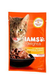 IAMS CAT DELIGHTS MOKRA KARMA DLA KOTA - z kurczakiem i indykiem