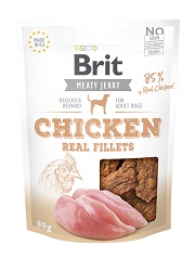 BRIT JERKY SNACK CHICKEN REAL FILLETS PRZYSMAKI DLA PSA