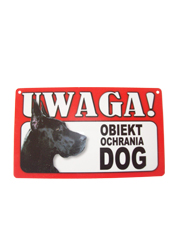 TABLICZKA OSTRZEGAWCZA OBIEKT OCHRANIA DOG dostępne do wyczerpania zapasów