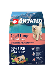 ONTARIO ADULT LARGE 7 FISH AND RICE KARMA HYPOALERGICZNA DLA PSÓW RAS DUŻYCH