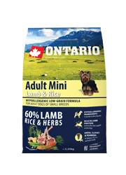 ONTARIO ADULT MINI LAMB AND RICE KARMA HYPOALERGICZNA DLA PSÓW RAS MAŁYCH