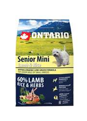 ONTARIO SENIOR MINI LAMB AND RICE KARMA HYPOALERGICZNA DLA PSÓW RAS MAŁYCH