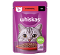 WHISKAS MOKRA KARMA DLA KOTA z wołowiną w sosie
