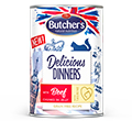 BUTCHERS DELICIOUS DINNERS KAWAŁKI Z WOŁOWINĄ W GALARETCE KARMA DLA KOTA