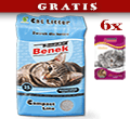 SUPER BENEK COMPACT - ŻWIREK BENTONITOWY DLA KOTA 25l&nbsp;+&nbsp;6&nbsp;saszetek