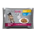 NUTRILOVE PREMIUM MOKRA KARMA DLA KOTA - fileciki z kurczakiem i łososiem