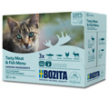 BOZITA KARMA DLA KOTA ZESTAW SASZETEK mięsne i rybne kawałki w sosie 12x85 g